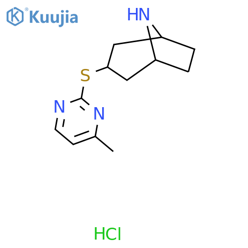 3-[(4-Methylpyrimidin-2-yl)sulfanyl]-8-azabicyclo[3.2.1]octane hydrochloride structure