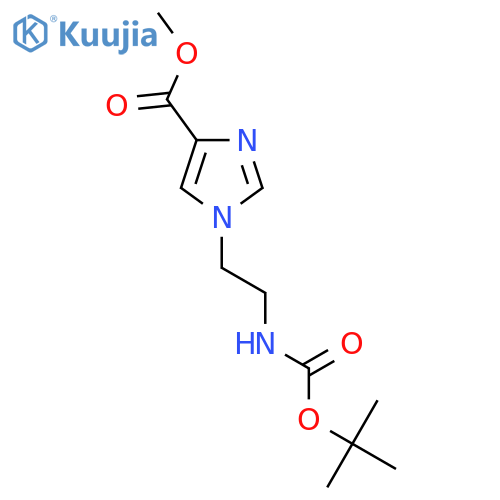 methyl 1-(2-{[(tert-butoxy)carbonyl]amino}ethyl)-1H-imidazole-4-carboxylate structure