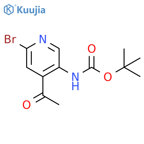 Tert-butyl (4-acetyl-6-bromopyridin-3-yl)carbamate structure