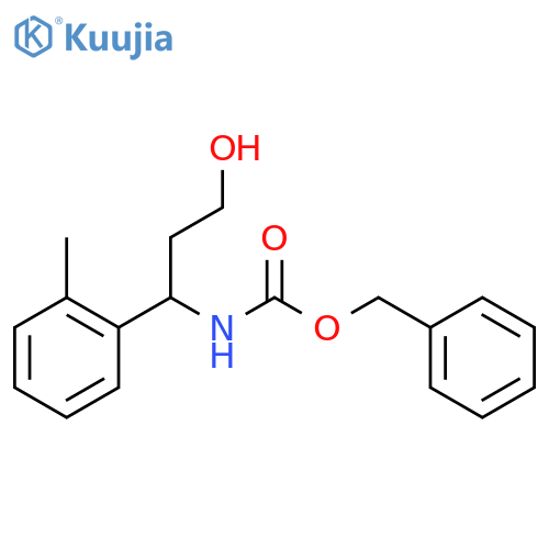 benzyl N-[3-hydroxy-1-(2-methylphenyl)propyl]carbamate structure