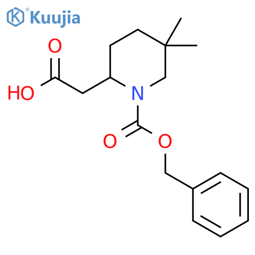 2-{1-[(Benzyloxy)carbonyl]-5,5-dimethylpiperidin-2-yl}acetic acid structure