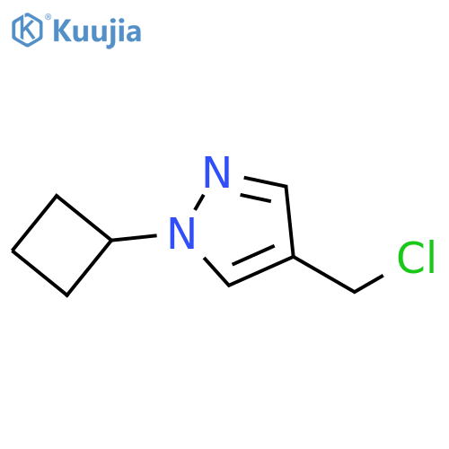 1H-Pyrazole, 4-(chloromethyl)-1-cyclobutyl- structure