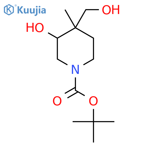 tert-Butyl 3-hydroxy-4-(hydroxymethyl)-4-methylpiperidine-1-carboxylate structure
