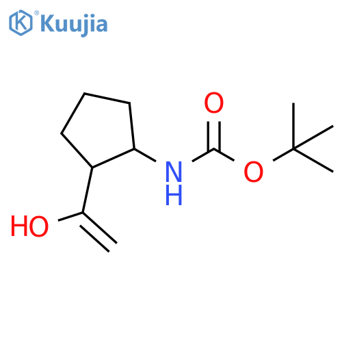 Carbamic acid, N-[2-(1-hydroxyethenyl)cyclopentyl]-, 1,1-dimethylethyl ester structure