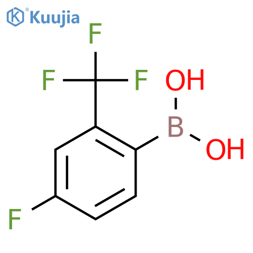 (4-Fluoro-2-(trifluoromethyl)phenyl)boronic acid structure