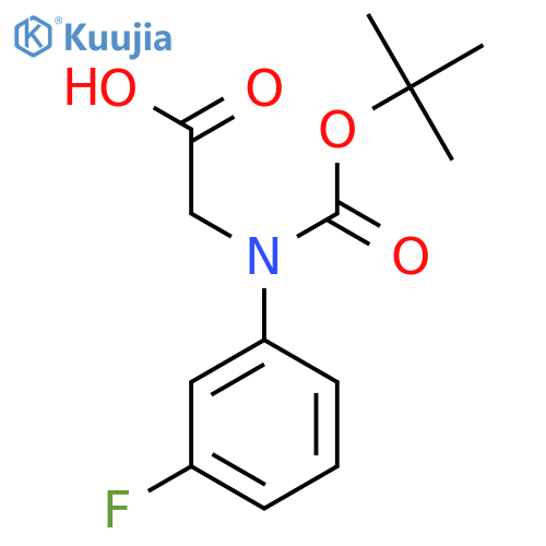 2-((tert-Butoxycarbonyl)(3-fluorophenyl)amino)acetic acid structure