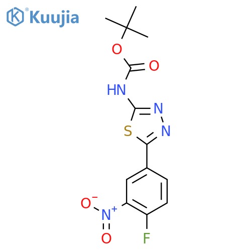 Tert-butyl (5-(4-fluoro-3-nitrophenyl)-1,3,4-thiadiazol-2-YL)carbamate structure