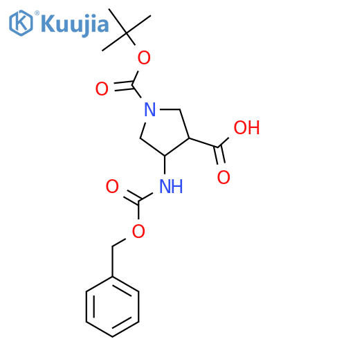 4-{[(Benzyloxy)carbonyl]amino}-1-[(tert-butoxy)carbonyl]pyrrolidine-3-carboxylic acid structure