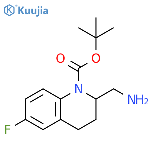 1(2H)-Quinolinecarboxylic acid, 2-(aminomethyl)-6-fluoro-3,4-dihydro-, 1,1-dimethylethyl ester structure