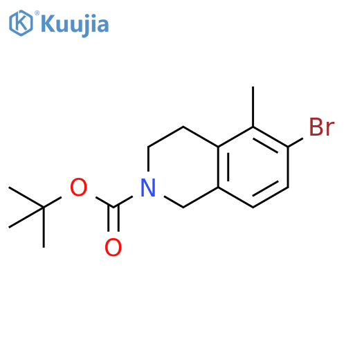 tert-butyl 6-bromo-5-methyl-3,4-dihydro-1H-isoquinoline-2-carboxylate structure