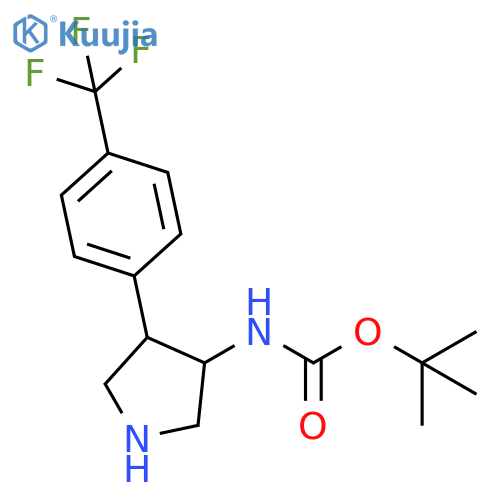 Tert-butyl N-[4-[4-(trifluoromethyl)phenyl]pyrrolidin-3-yl]carbamate structure