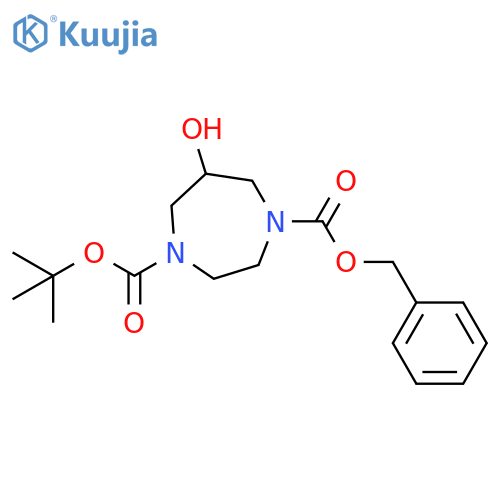 1-benzyl 4-tert-butyl 6-hydroxy-1,4-diazepane-1,4-dicarboxylate structure