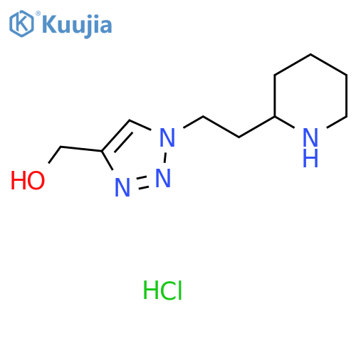(1-(2-(Piperidin-2-yl)ethyl)-1H-1,2,3-triazol-4-yl)methanol hydrochloride structure