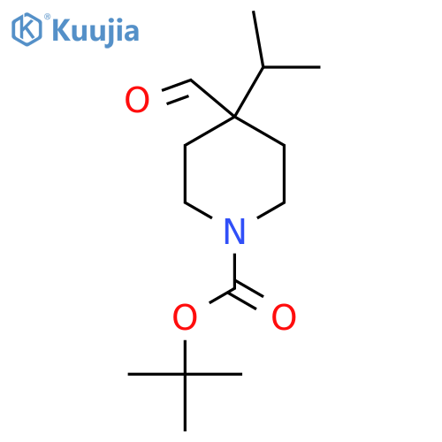 Tert-butyl 4-formyl-4-(propan-2-yl)piperidine-1-carboxylate structure