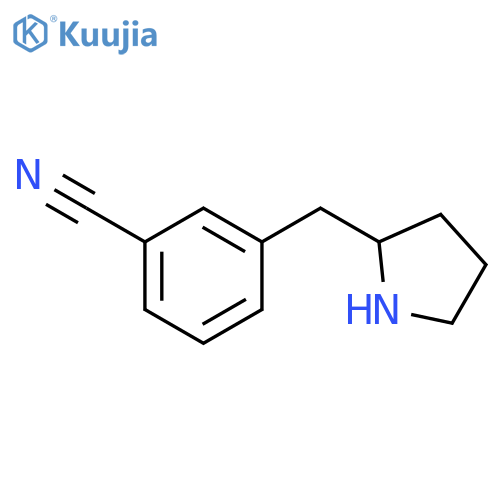 Benzonitrile, 3-(2-pyrrolidinylmethyl)- structure