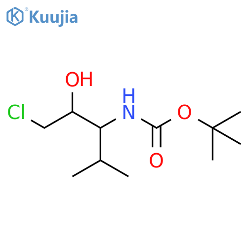 tert-butyl N-(1-chloro-2-hydroxy-4-methylpentan-3-yl)carbamate structure