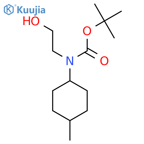 (2-Hydroxy-ethyl)-(trans-4-methyl-cyclohexyl)-carbamic acid tert-butyl ester structure