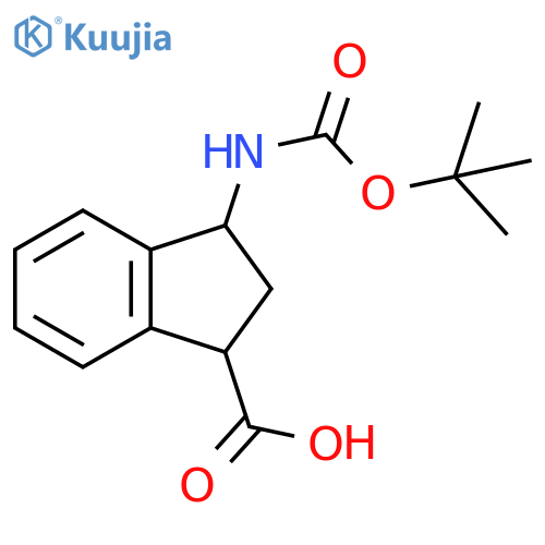 1H-Indene-1-carboxylic acid, 3-[[(1,1-dimethylethoxy)carbonyl]amino]-2,3-dihydro- structure