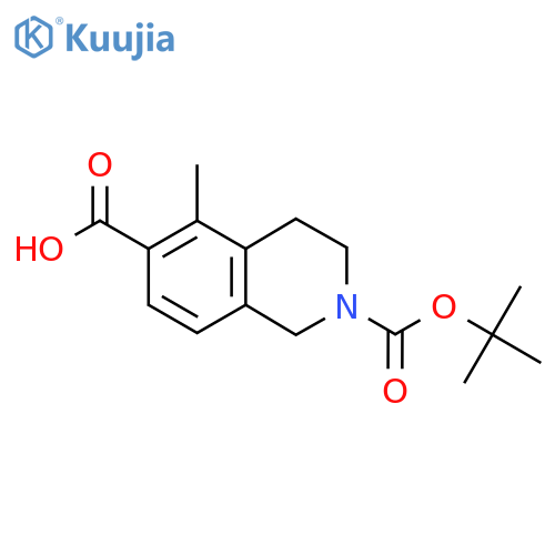 2-(Tert-butoxycarbonyl)-5-methyl-1,2,3,4-tetrahydroisoquinoline-6-carboxylic acid structure