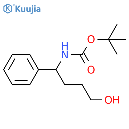 tert-Butyl (4-hydroxy-1-phenylbutyl)carbamate structure