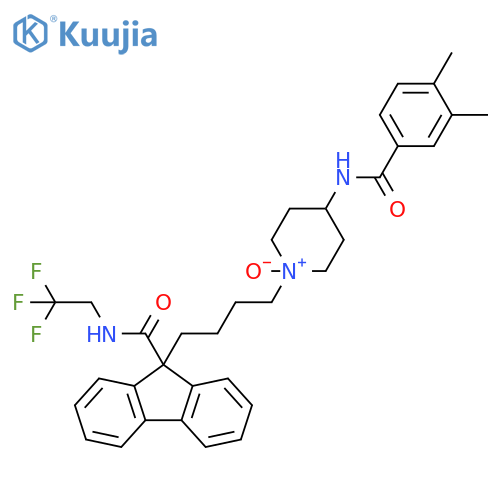 9H-Fluorene-9-carboxamide,9-[4-[4-[(3,4-dimethylbenzoyl)amino]-1-oxido-1-piperidinyl]butyl]-N-(2,2,2-trifluoroethyl)- structure