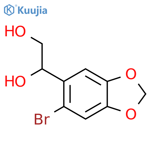 1-(6-Bromo-1,3-dioxaindan-5-yl)ethane-1,2-diol structure
