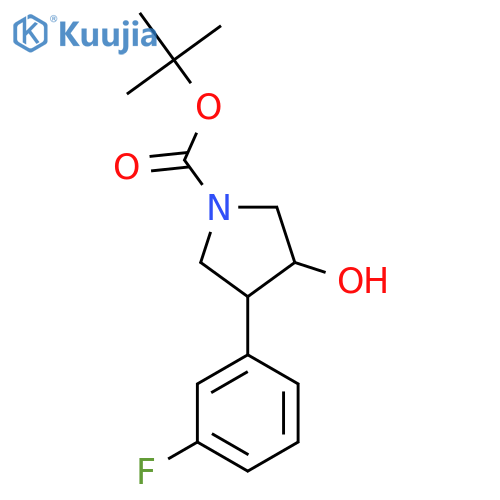 Tert-butyl 3-(3-fluorophenyl)-4-hydroxypyrrolidine-1-carboxylate structure