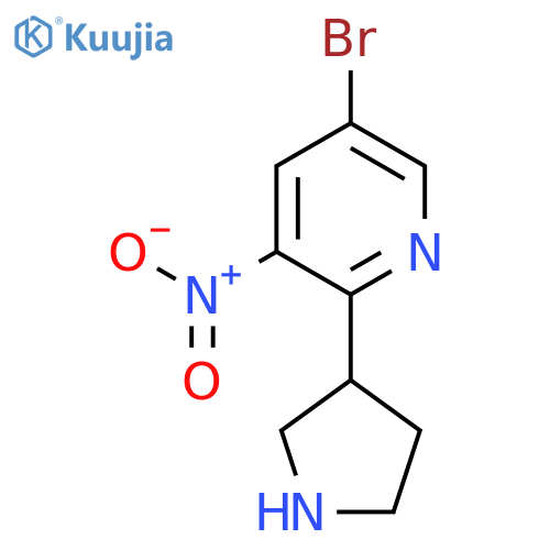 5-Bromo-3-nitro-2-(pyrrolidin-3-yl)pyridine structure