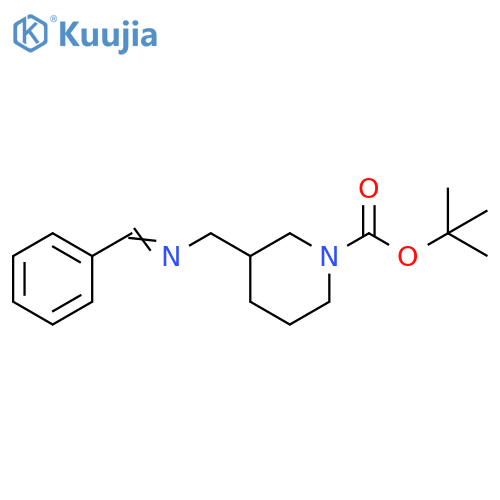TERT-BUTYL 3-[(BENZYLIDENEAMINO)METHYL] PIPERIDINE-1-CARBOXYLATE structure