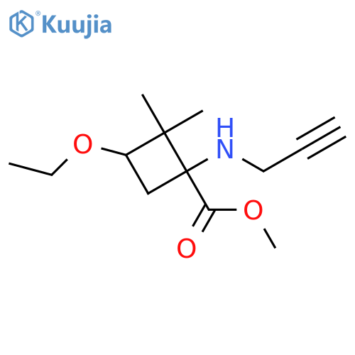 Methyl 3-ethoxy-2,2-dimethyl-1-(prop-2-ynylamino)cyclobutane-1-carboxylate structure
