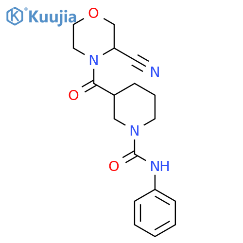 3-(3-cyanomorpholine-4-carbonyl)-N-phenylpiperidine-1-carboxamide structure