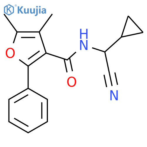 N-[Cyano(cyclopropyl)methyl]-4,5-dimethyl-2-phenylfuran-3-carboxamide structure