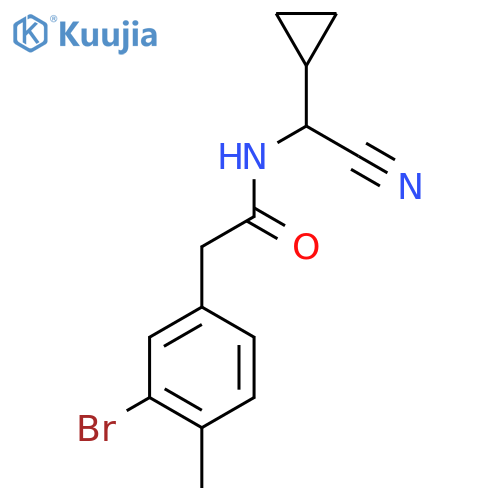 2-(3-Bromo-4-methylphenyl)-N-[cyano(cyclopropyl)methyl]acetamide structure