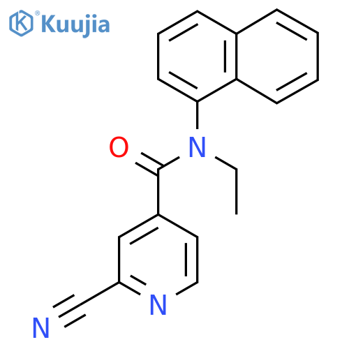 2-Cyano-N-ethyl-N-naphthalen-1-ylpyridine-4-carboxamide structure