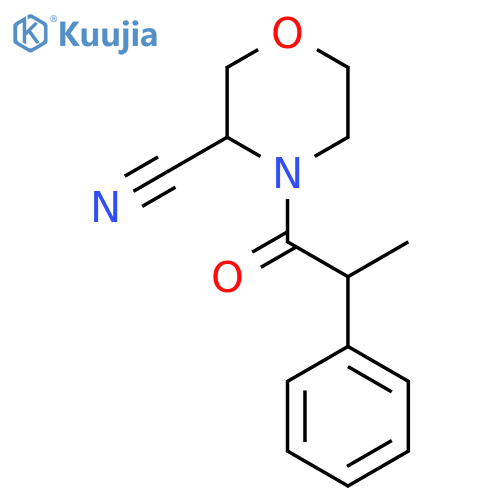 4-(2-Phenylpropanoyl)morpholine-3-carbonitrile structure