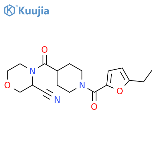 4-[1-(5-Ethylfuran-2-carbonyl)piperidine-4-carbonyl]morpholine-3-carbonitrile structure