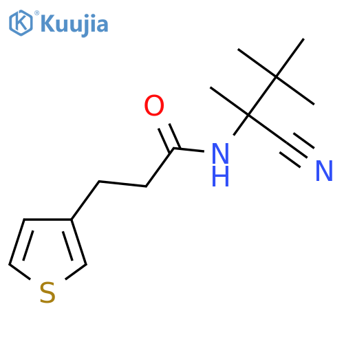 N-(1-cyano-1,2,2-trimethylpropyl)-3-(thiophen-3-yl)propanamide structure