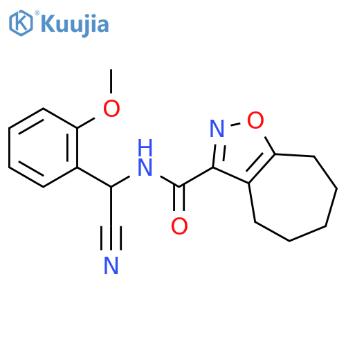 N-[Cyano(2-methoxyphenyl)methyl]-4H,5H,6H,7H,8H-cyclohepta[D][1,2]oxazole-3-carboxamide structure