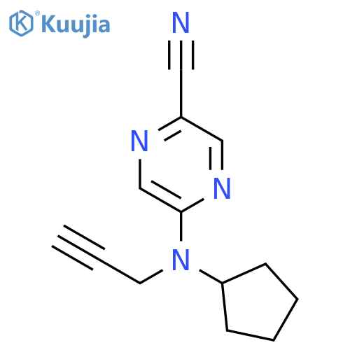 5-(Cyclopentyl-2-propyn-1-ylamino)-2-pyrazinecarbonitrile structure