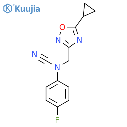 (5-Cyclopropyl-1,2,4-oxadiazol-3-yl)methyl-(4-fluorophenyl)cyanamide structure