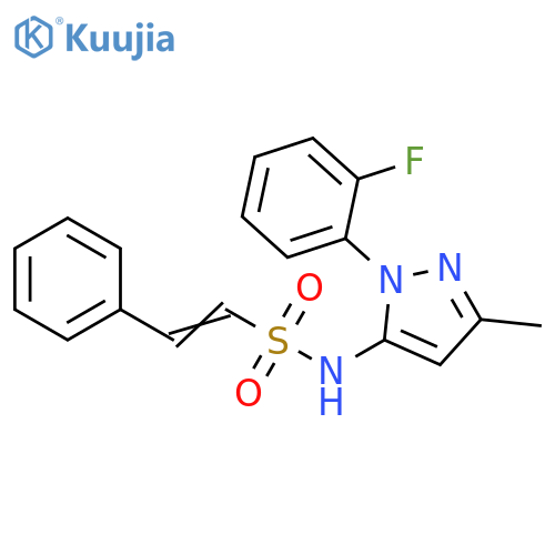 N-[1-(2-Fluorophenyl)-3-methyl-1H-pyrazol-5-yl]-2-phenylethenesulfonamide structure