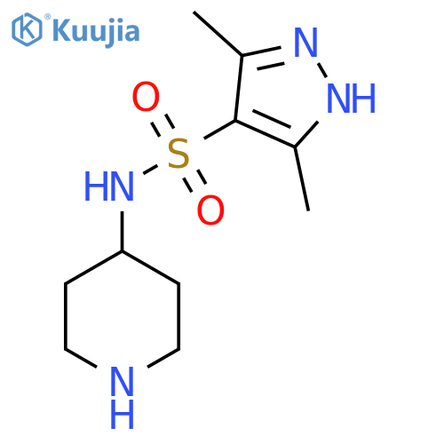 3,5-dimethyl-N-piperidin-4-yl-1H-pyrazole-4-sulfonamide hydrochloride structure