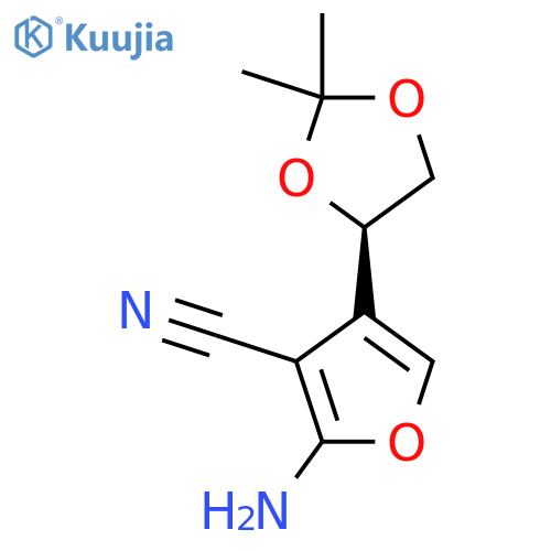 2-amino-4-[(4R)-2,2-dimethyl-1,3-dioxolan-4-yl]furan-3-carbonitrile structure