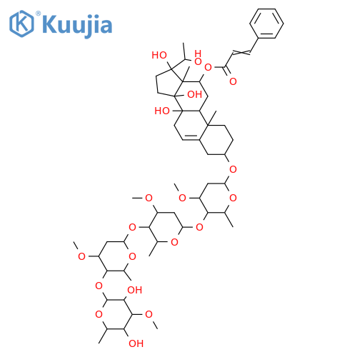 Pregn-5-ene-8,12,14,17,20-pentol,3-[(O-6-deoxy-3-O-methyl-b-D-glucopyranosyl-(1®4)-O-2,6-dideoxy-3-O-methyl-b-D-arabino-hexopyranosyl-(1®4)-O-2,6-dideoxy-3-O-methyl-b-D-ribo-hexopyranosyl-(1®4)-2,6-dideoxy-3-O-methyl-b-D-ribo-hexopyranosyl)oxy structure