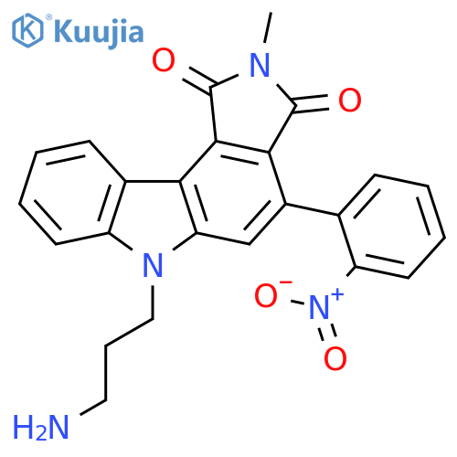 Pyrrolo[3,4-c]carbazole-1,3(2H,6H)-dione,6-(3-aminopropyl)-2-methyl-4-(2-nitrophenyl)- structure