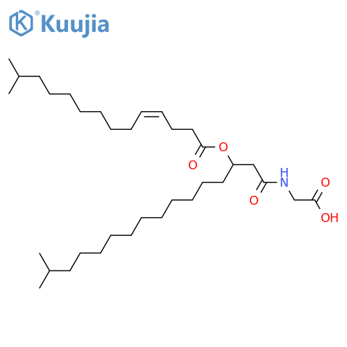 N-[15-Methyl-3-(13-methyl-4-tetradecenoyloxy)hexadecanoyl]glycine; (±)-(Z)-form structure