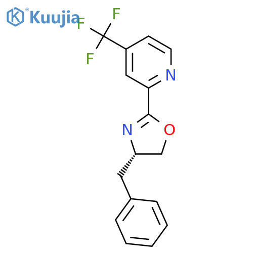 (S)-4-Benzyl-2-(4-(trifluoromethyl)pyridin-2-yl)-4,5-dihydrooxazole structure