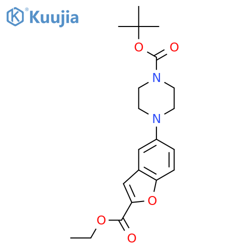 Tert-Butyl 4-(2-(ethoxycarbonyl)benzofuran-5-yl)piperazine-1-carboxylate structure