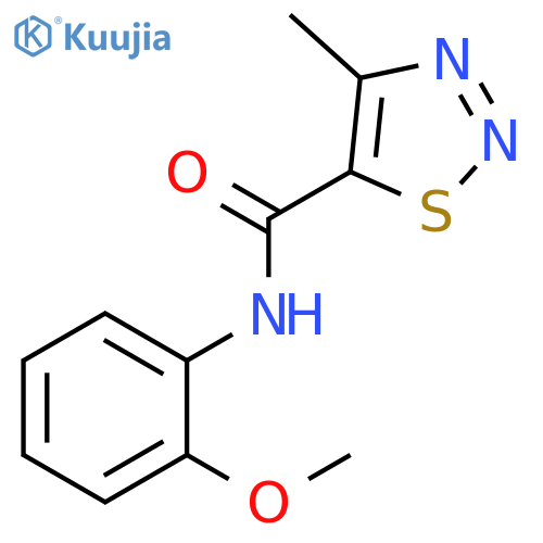 N-(2-methoxyphenyl)-4-methyl-1,2,3-thiadiazole-5-carboxamide structure