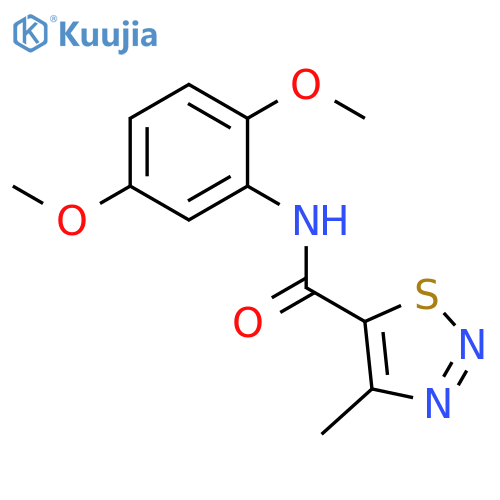 N-(2,5-dimethoxyphenyl)-4-methyl-1,2,3-thiadiazole-5-carboxamide structure